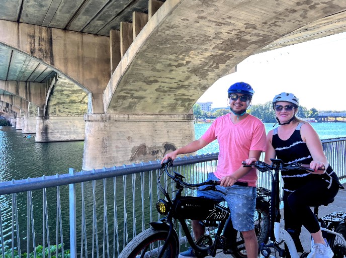 Mod Bikes City and Mod Black at the Austin Texas Bat Bridge