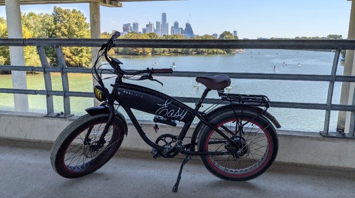 Modbike Side Profile Easy ebike electric bike along the Colorado River in Austin