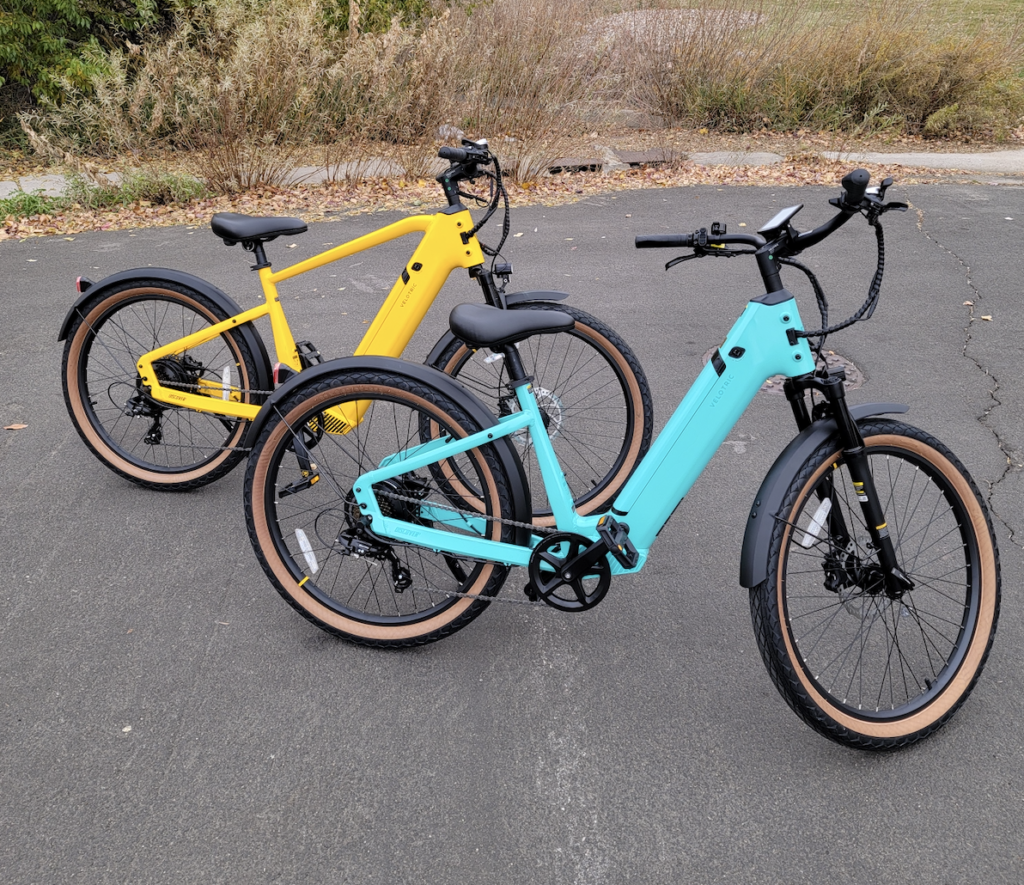 Velotric Discover 1 cyan and mango offset